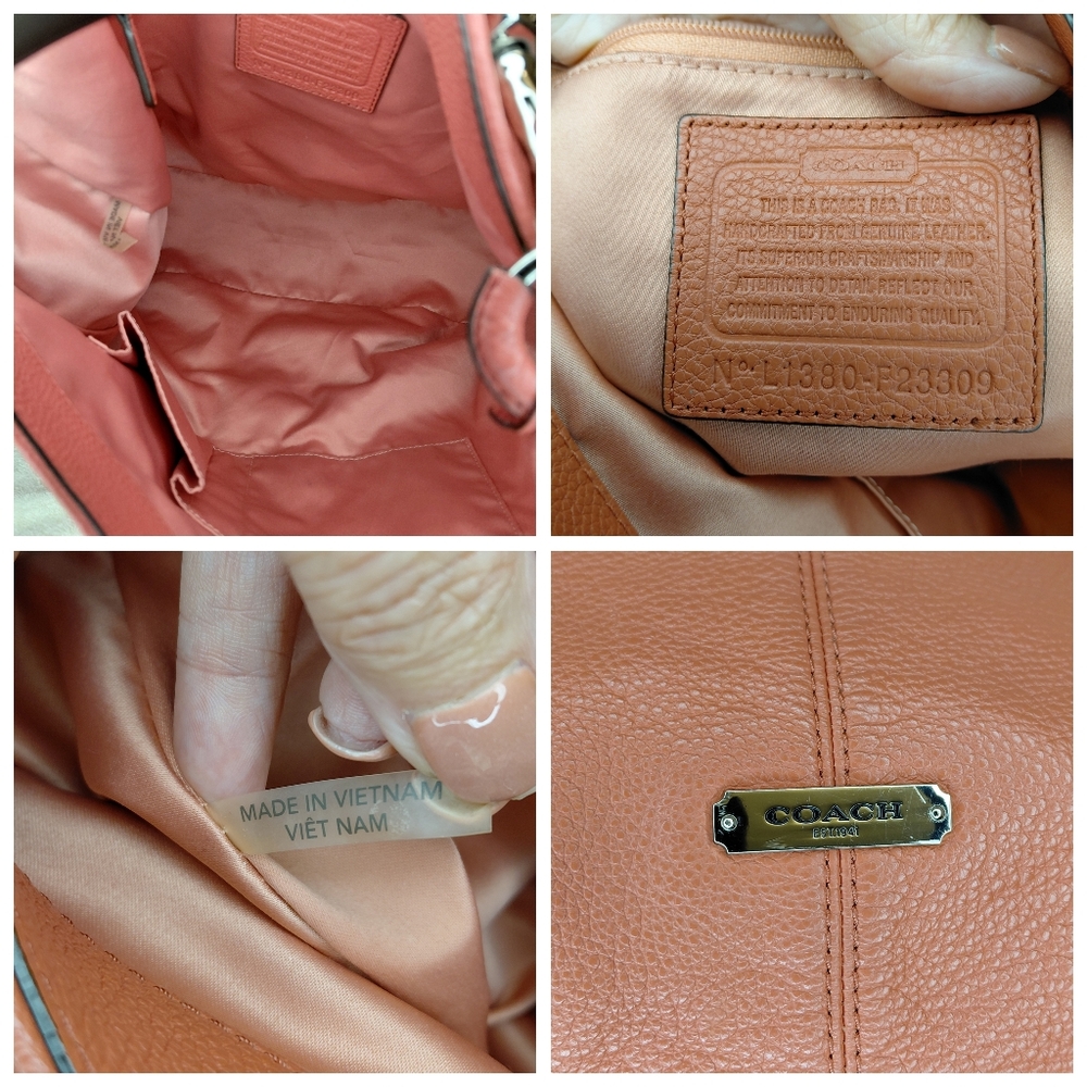 Coach Avery Pebbled Leather Hobo Shoulder Bag Sienna - Picture 16 of 16